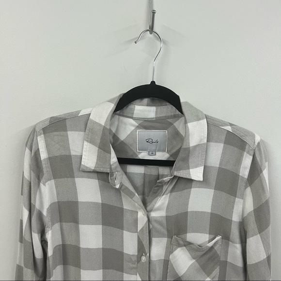 Rails Hunter Sage/White Check Button Front Shirt - Picture 2 of 11